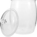 OUNONA Decorative Candy Jar Plastic Lid Sugar Container Tea Canister Food Storage Tank for Kitchen