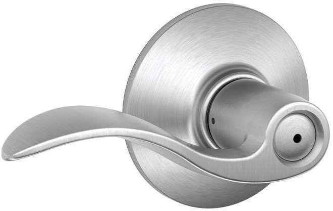 Schlage F40 ACC 626 Accent Door Lever, Bed & Bath Privacy Lock, Satin Chrome