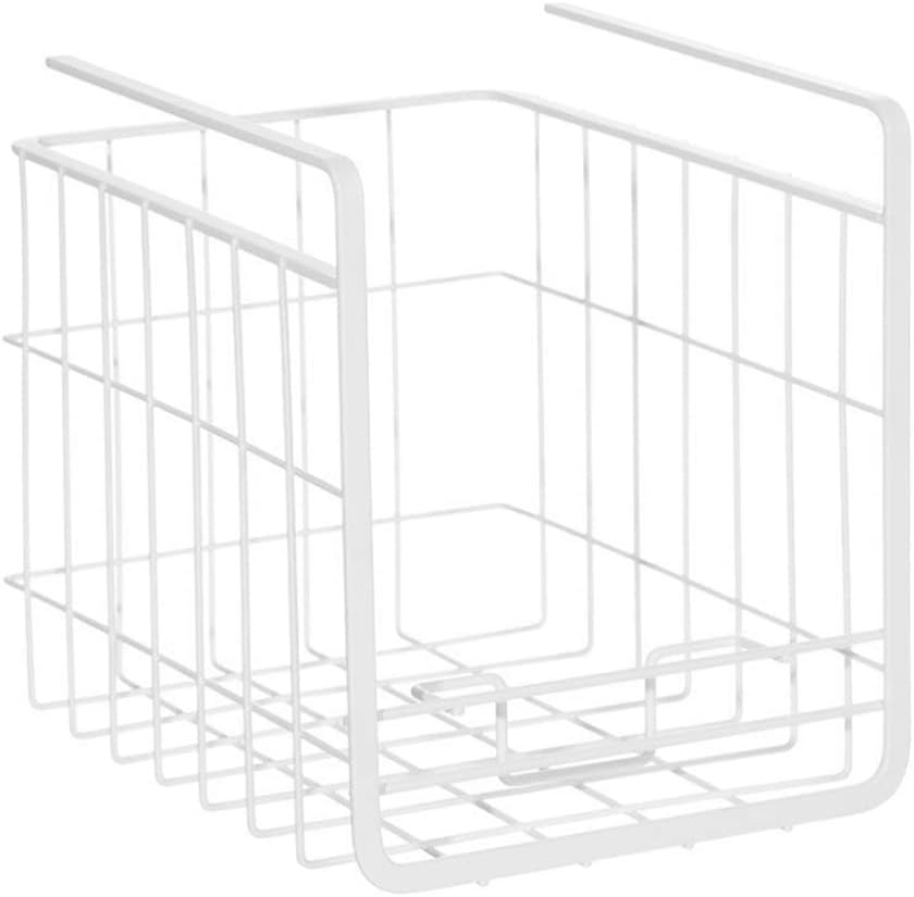 Zerodeko 1pc Multi-function Storage Shelf for Bathroom Kitchen and Wire Hanging Basket Easy to Assemble Elegant Hollow Design No Punching Required