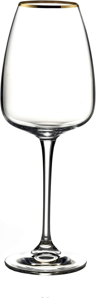 Fitz and Floyd Elise White Wine Glasses (Set of 4), Gold