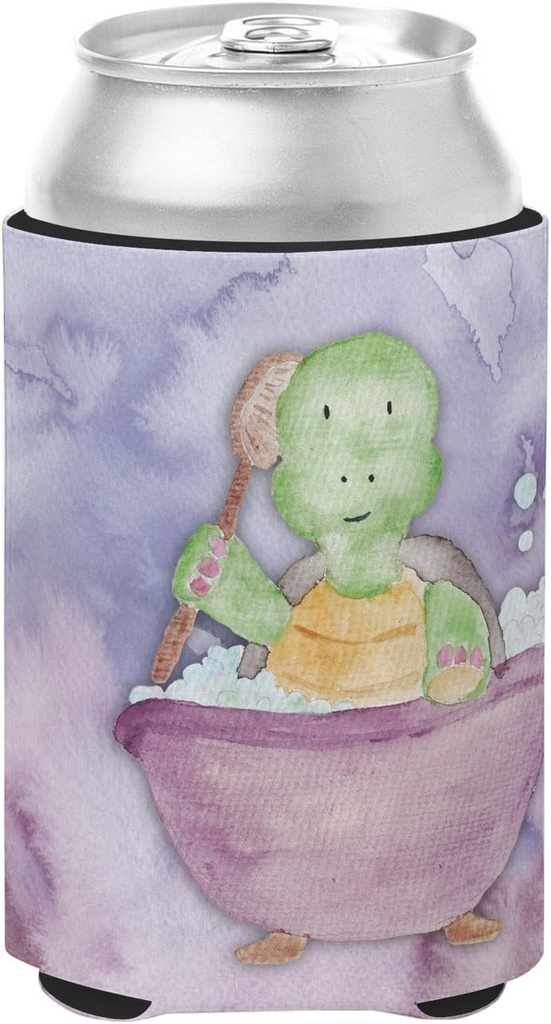 Caroline's Treasures BB7344CC Turtle Bathing Watercolor Can or Bottle Hugger Cooler Washable Drink Sleeve Collapsible Beverage Insulated Holder, Can Hugger, Multicolor