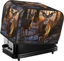 Deers Picture Toaster Cover 2 Slice, Waterproof Bread Machine Covers with Pockets Universal Size Kitchen Small Appliance Cover with Handle, Dust and Fingerprint Protection