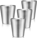 Metal Drinking Cups, 10 oz Insulated Tumbler, 4 Pack Double Wall Unbreakable Stackable Water Tumblers Insulated Stainless Steel Cups Premium Glasses for Travel Camping Home Outdoor