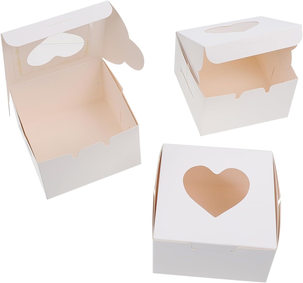 20pcs Cake Boxes with Window Dessert Containers Simple Design for Baking Cake