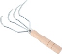 YARNOW Hand Rake Cultivator Garden Tool Tooth Rake for Gardening Ergonomic Wood Handle