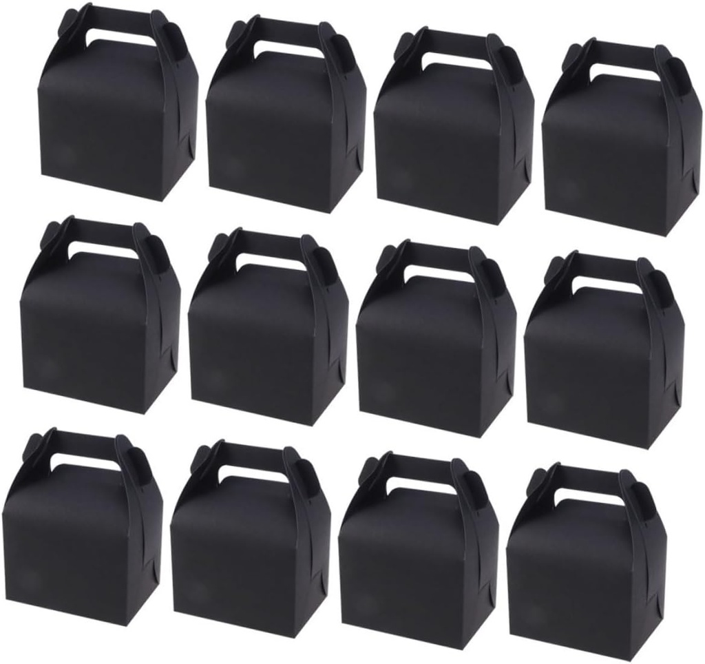 FRCOLOR Kraft Paper Present Boxes for Party Favors Cupcake Boxes Black Cardstock 12 Pack
