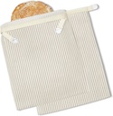BRONYPRO Beeswax Bread Bags for Homemade Bread Sourdough, 2 Pack Reusable Sourdough Bread Bags, Organic Beeswax & Linen Homemade Bread Storage, Eco-friendly & Long-latsing,Large 17x12.6in,Beige