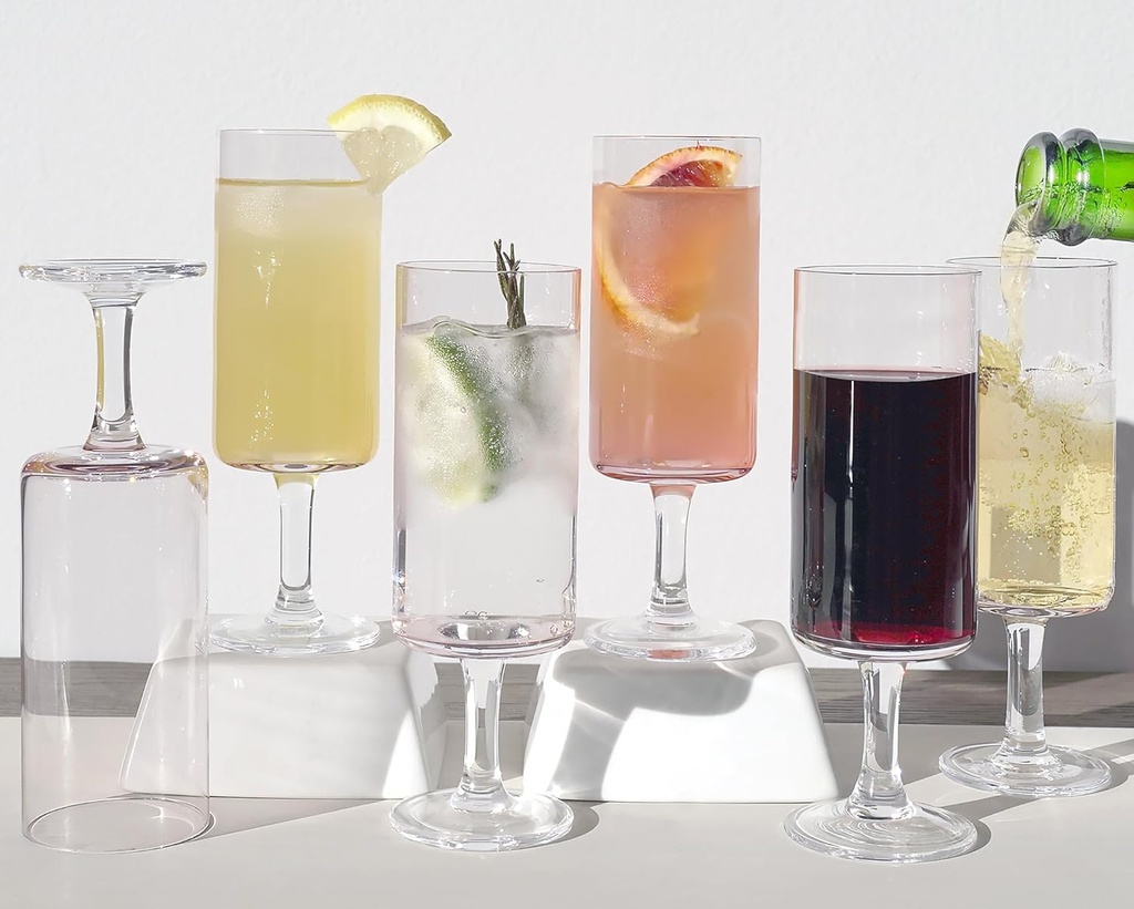 Pink Goblets Wine Glasses Set of 6-5.5oz Handmade Wine Glass With Short Stemmed Modern Stylish Design Glassware for Serving Wine Cocktail Water Goblet Party Glasses. (Small)