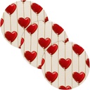 3 Pcs Heat Resistant Pad for Crock Pot Red Heart Simple 15in Polyester-Cotton Thread Weave Home Accessories Porta platos para mesa