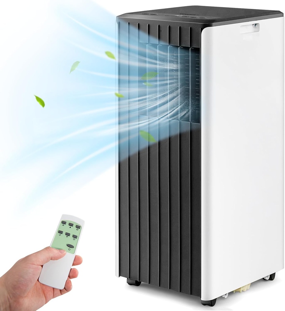 SIMOE 8000BTU Portable Air Conditioner, Cooling, Dehumidifier & Fan Portable AC Unit w/Remote Control Window Kit, Cools Up To 250 Sq. Ft. Black