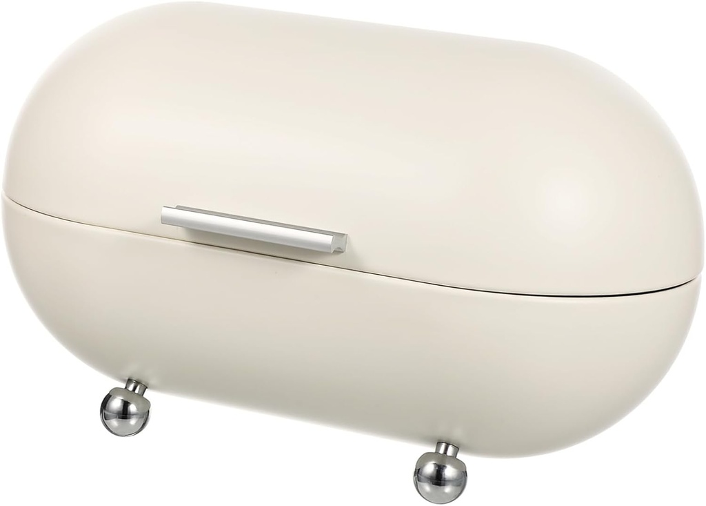 PRETYZOOM Metal Bread Box for Kitchen Countertop Bread Storage Container with Smooth Rolling Door Sturdy Food Holder Vintage Design for Organized Kitchen Essentials