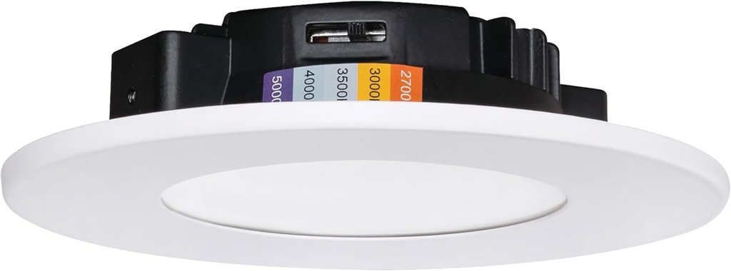 AFX CNRF04 Connor Dimmable LED Flush Mount Ceiling Light Fixture for Kitchen, Hallways, Bathroom, and Bedroom - 2700K - 5000K - 5" - White