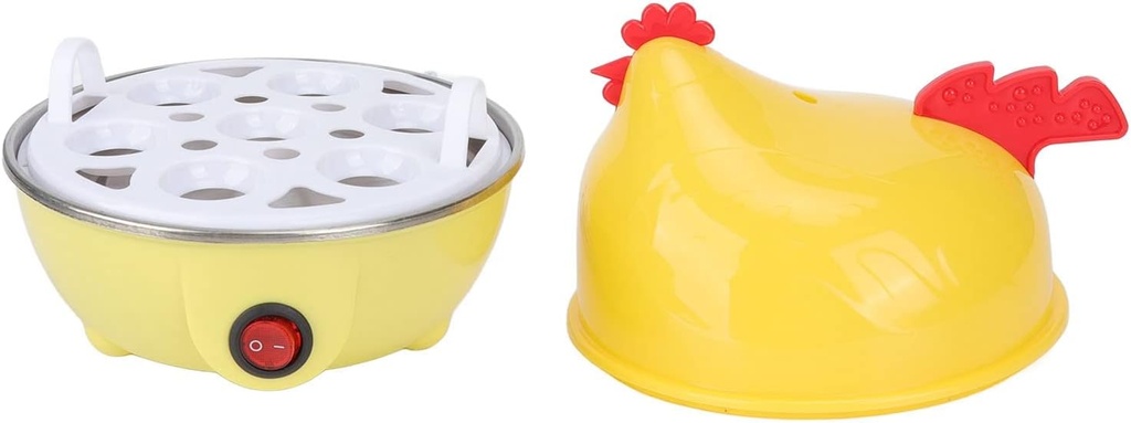Chicken Shape Rapid Egg Boiler 7 Egg Capacity Automatic Shut Off Mini Breakfast Machine 350W, Electric Egg Cooker Bowls Dinnerware