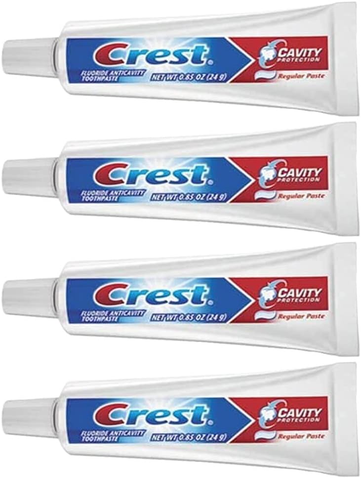 Crest Cavity Protection Regular Toothpaste, Travel Size .85 oz. (24g) - Pack of 4