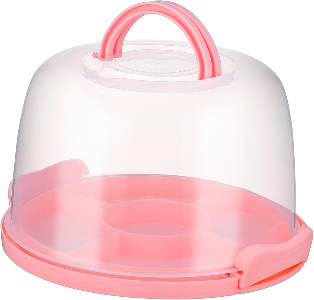 Cake Carrier Lid and Handle Reusable Cake Keeper for of Desserts for Parties and Picnics Airtight Storage Base