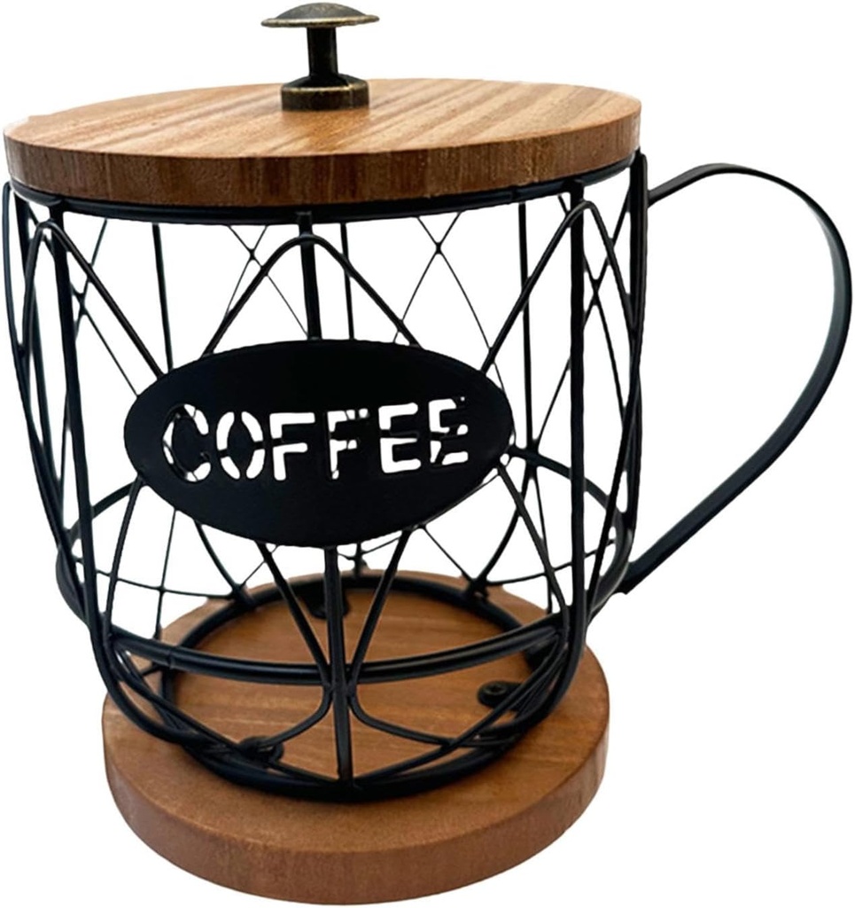 Qianly Espresso Pod Holder Coffee Capsule Storage Basket Modern Desktop Storage Basket Coffee Baskets for Kitchen Countertop Hotel, Black and S