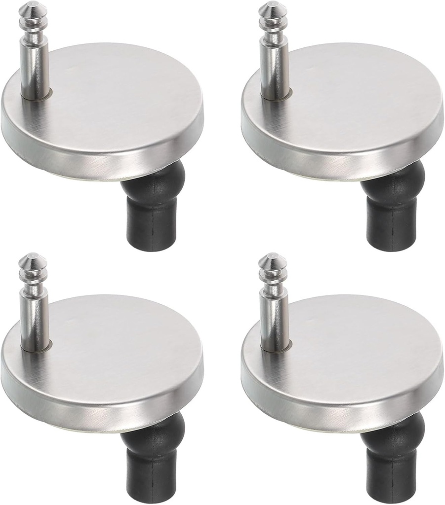 uxcell 4Pcs Toilet Seat Hinge Fixings, Quick Release Top Fix Nuts Screws Hole Fittings, Expanding Rubber Screw Toilet Seat Hinge Replacement with 55mm Base