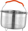 Stainless Steel Steamer Basket with Dense Ventilation Heat Resistant Handle Multi Use Steaming Rack for Dumplings Rice Seafood and Vegetables Capacity Cooking Holder