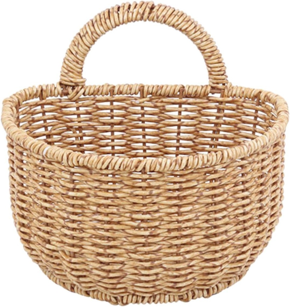 Cabilock Wall Hanging Fruit Vegetable Basket Woven Storage Basket Rustic Kitchen Decor Hanging for Home Garden