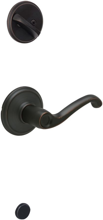 Schlage F59 FLA 716 LH Flair Interior Left-Handed Lever with Deadbolt, Aged Bronze (Interior Half Only)