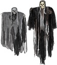 JOYIN 2 Pcs Halloween Hanging Grim Reaper Decorations Outdoor, Halloween Hanging Skeleton Ghosts Scary Decor for Yard Patio Outside Lawn Garden, Haunted House Prop, Party Supplies