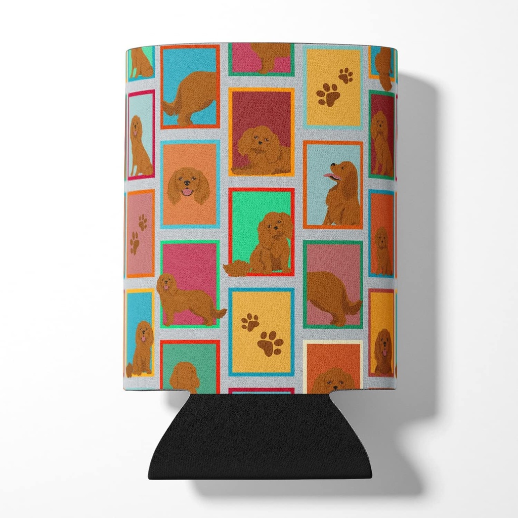 Caroline's Treasures MLM1151CC Lots of Ruby Cavalier Spaniel Can or Bottle Hugger Cooler Washable Drink Sleeve Collapsible Beverage Insulated Holder, Can Hugger, Multicolor