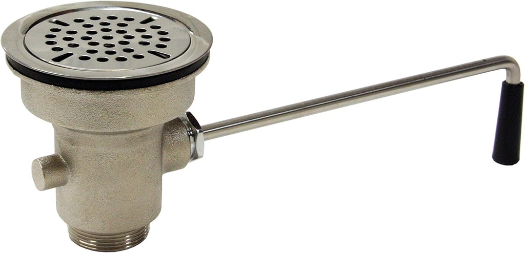 AA-301 Twist Handle Waste Valve 3-1/2" Sink Opening for Comerical Kitchen Compartment Sinks, 1-1/2" Drain Outlet.