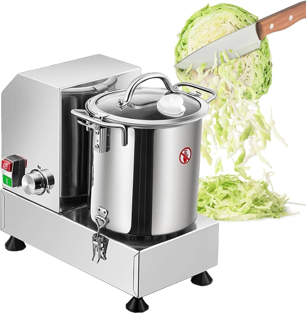 Commercial Food Processor, Fruit and Vegetable Cutter and Slicer, 6L/9L/15L Multi-Function Food Processor, Speed ​​up to 3700 RPM Cabbage Cutter (9l)