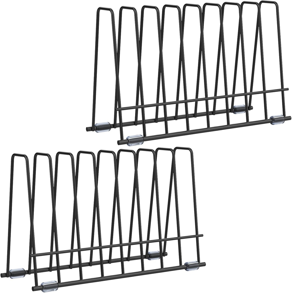 AKAZA 2 Pack Reusable Bags Drying Rack-Multiple Kitchen Storage Organizer for Plastic, Gallon, Snack, Sandwich Bags, Desktop Book Shelf, Dresser Storage Rack (Black)