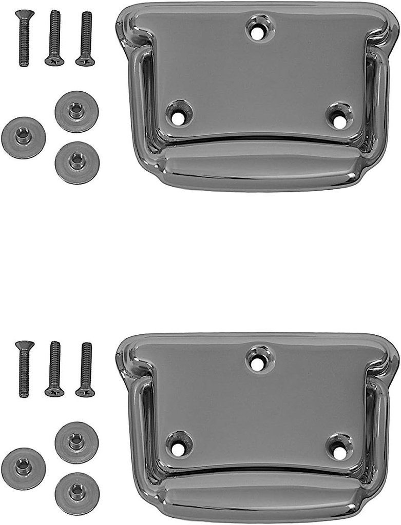 Polished Solid Brass Spring Loaded Handle Set - Chest Box and Tack Trunks (Chrome)