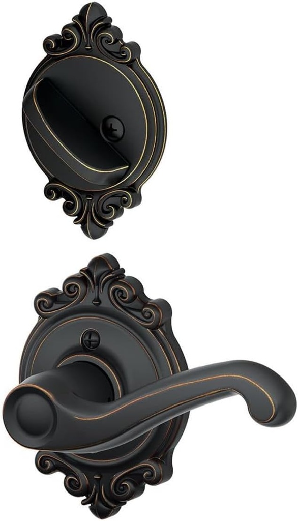 Schlage F59 FLA 716 BRK Brookshire Collection Flair Left-Handed Handleset Interior Lever, Aged Bronze