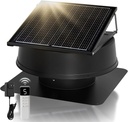 LANGY Solar Attic Fan with Thermostat, Solar Roof Vent Fan with 42W Solar Panel, Roof Exhaust Fan Up to 1800 Sq Ft with Remote Control, 1300 CFM solar powered ventilation fan Waterproof for Home Farm