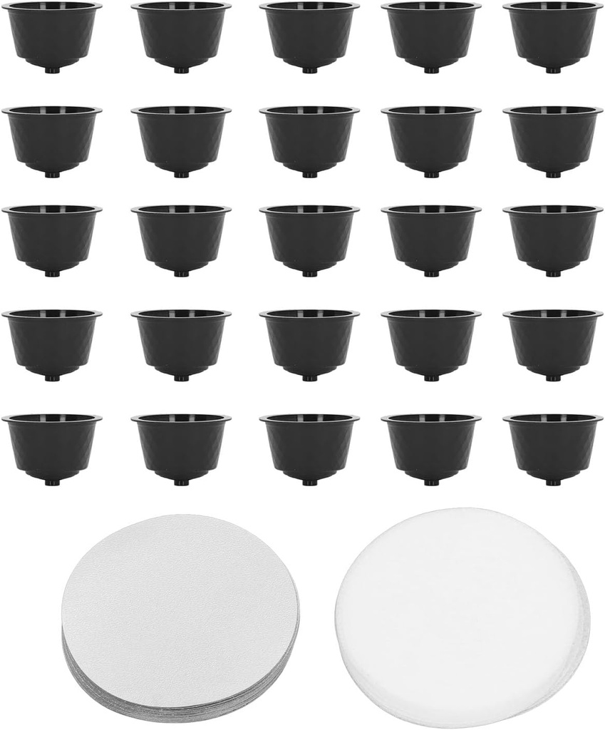 Coffee Pods Kit, Aluminum Foil Lid for Coffee Capsules, Temperature Coffee Pods Sticker, Refillable and Coffee Capsules Cover with 25 work of(art)