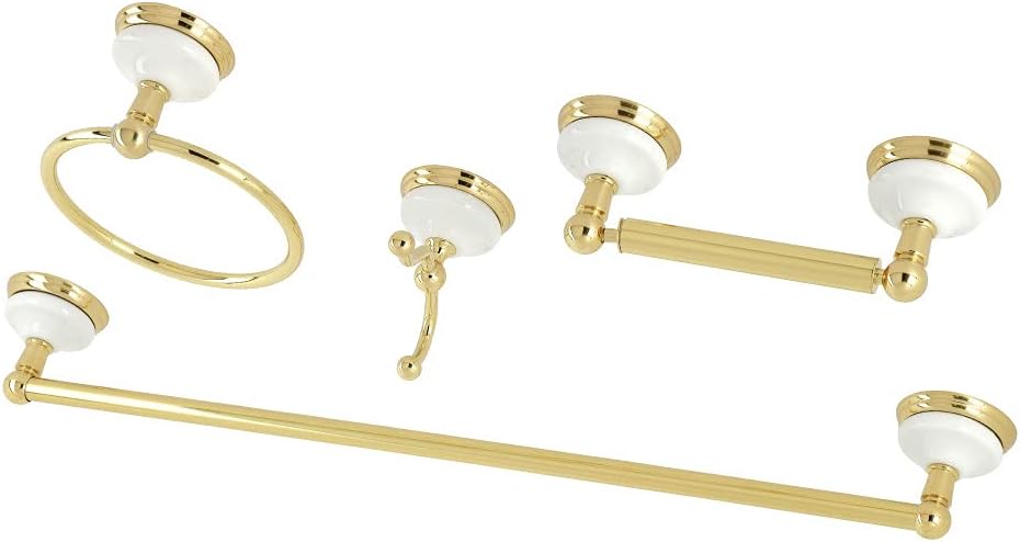 Kingston Brass BAK1111478PB Victorian 4-Piece Bathroom Hardware, Polished Brass