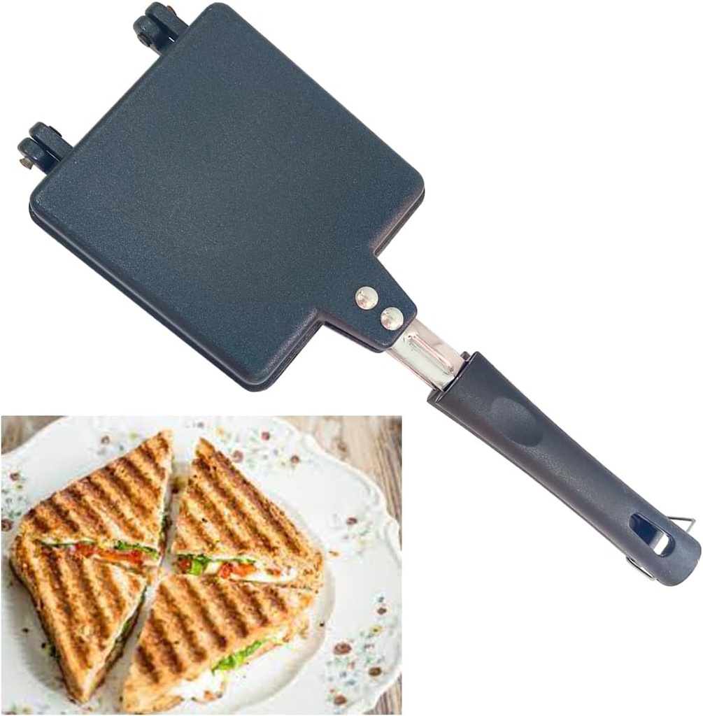 Sandwich Maker Stove Top Double Sided Grill Frying Pan Multi function Fry Pan Breakfast Maker Grilled Sandwich Panini Maker Hand Toaster