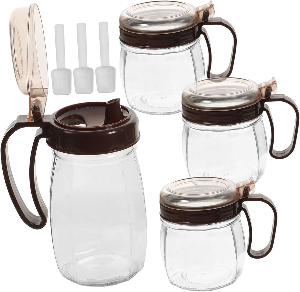 VOSAREA 1set Seasoning Jars and Oil Dispenser Kitchen Condiment Storage Airtight Spice Containers for Salt Pepper and Oil Easy to Clean