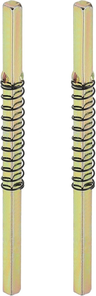 PATIKIL Square Door Knob Spindle 110x5mm, 2 Pack Replacement Carbon Steel Spare Door Handle Spindle Bar with Limit Spring for Most Mortise Type Door Knobs, Gold