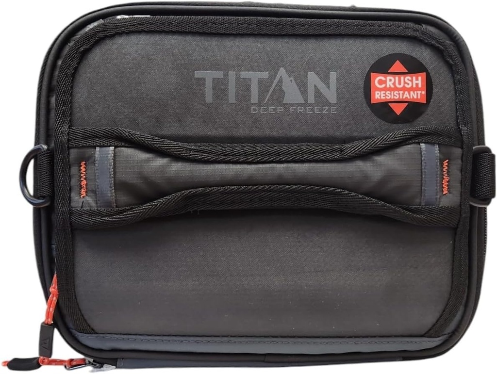 Titan Fridge Cold Crush Resistant Expandable Lunch Bag - With Reusable Gel Ice Packs Plus Food Container Set - Black