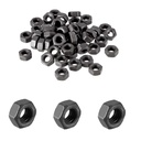100pcs M6-1mm Hex Nuts, Carbon Steel, Black Oxide, M6 x 1.00mm Hex Drive, Grade 8.8, Metric, Right Hand, 10mm/0.4" Width, 5mm/0.2" Height, Replacement Nut with Plastic Case