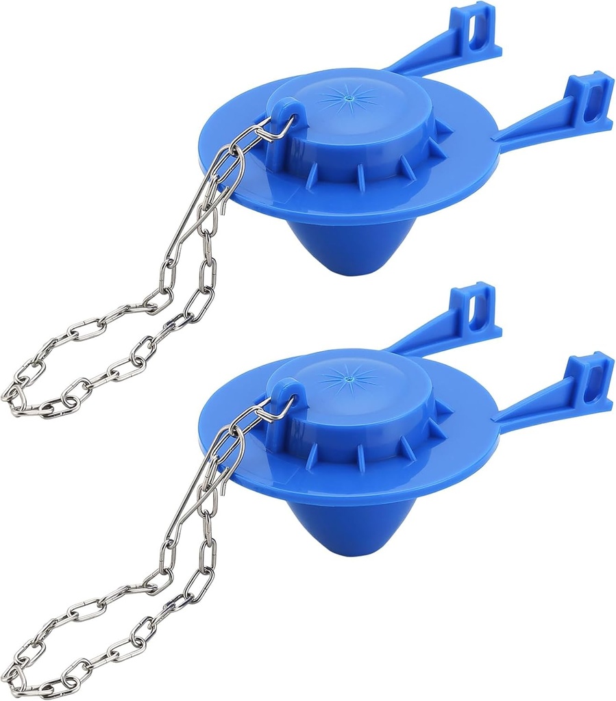2 Pack Toilet Flapper Replacement Kit, 2 Inch Universal Toilet Stopper Flapper Compatible with American Standard Toilet Tank with Stainless Chain, High Performance, Easy to Install-Blue