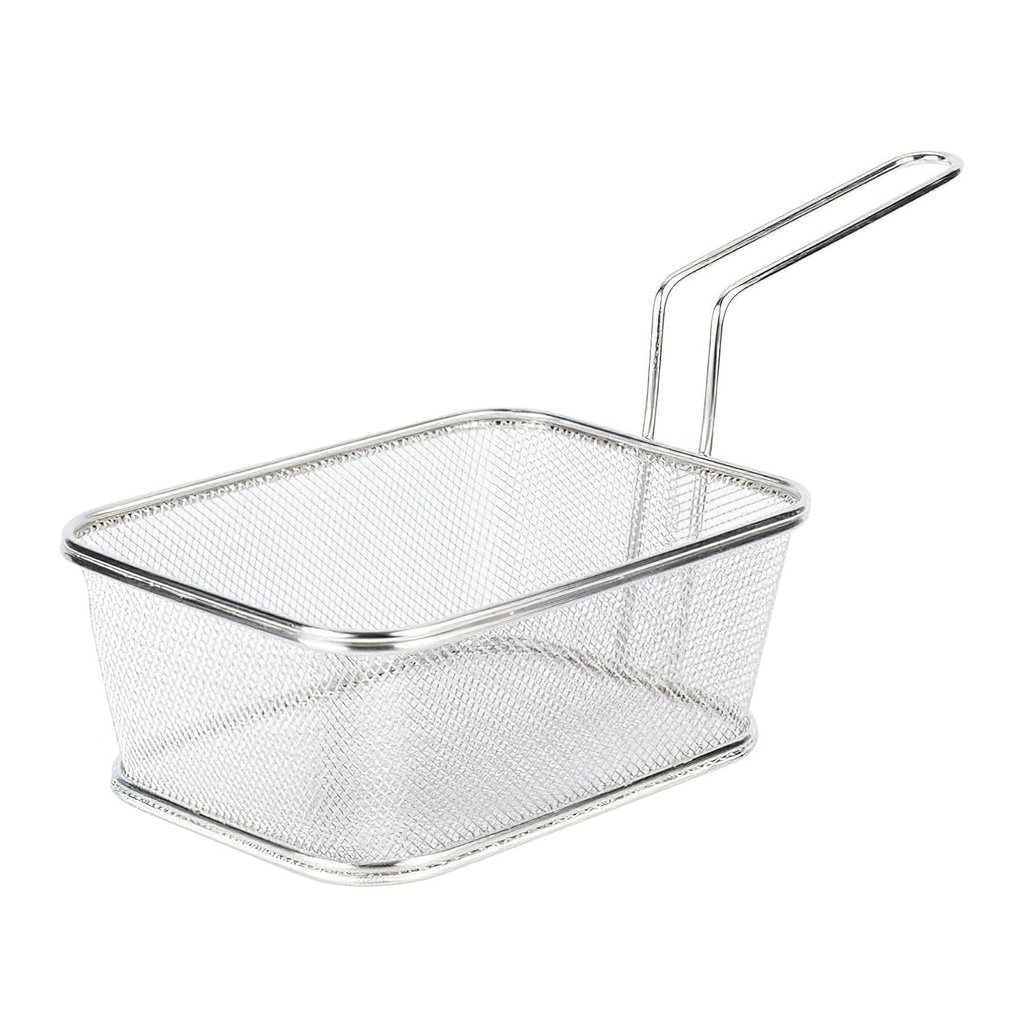 GET 4-818610 Large Metal Fryer Serving Basket, 8" x 6", Stainless Steel