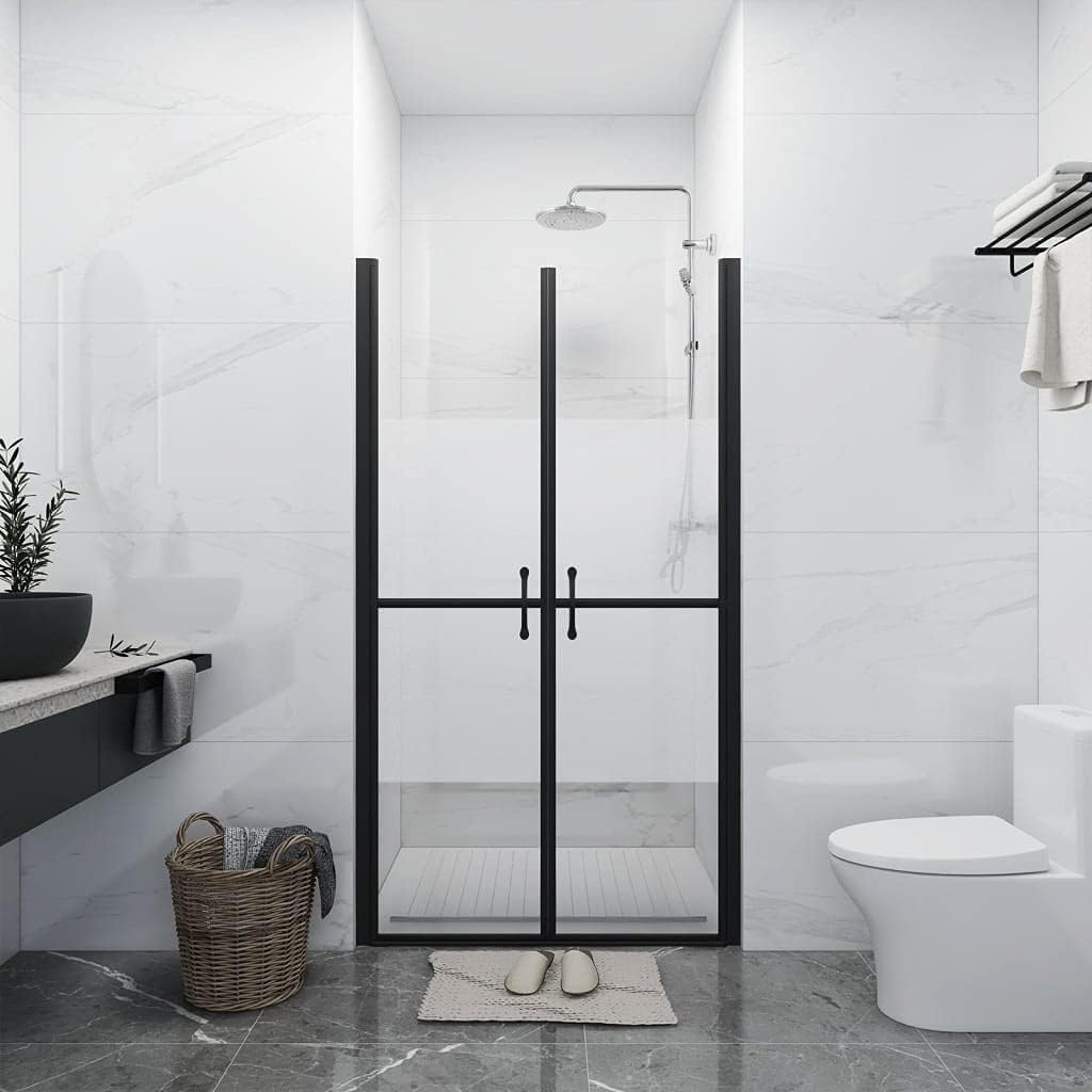 Shower Door Half Frosted ESG (26.8"-28") x74.8,Modern Walkin Shower Enclosure with ESG Reliablety Glass and Adjustable Width Bathroom Fixtures