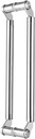 Modern Entry Door Handle Stainless Steel Barn Door Handle, Solid Push Pull Door Handles Hardware Set, Round Glass Gate Handle for Garages/Sheds/Office (Color : Silver, Size : 80cm/