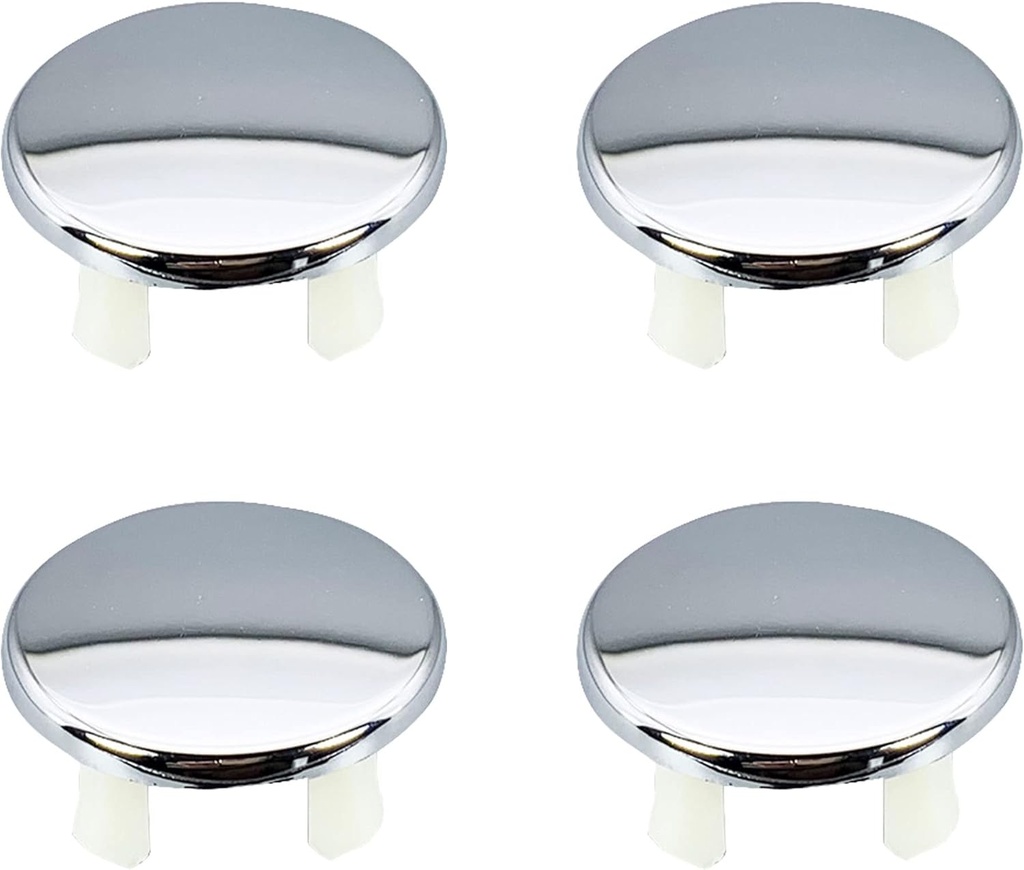 4 Pack Bathroom Basin Sink Round Tidy Trim Chrome Round Overflow Cover Rings Hole Replacement Ceramic Pots for Home,Sink,Bathroom,Kitchen(Single Layer)
