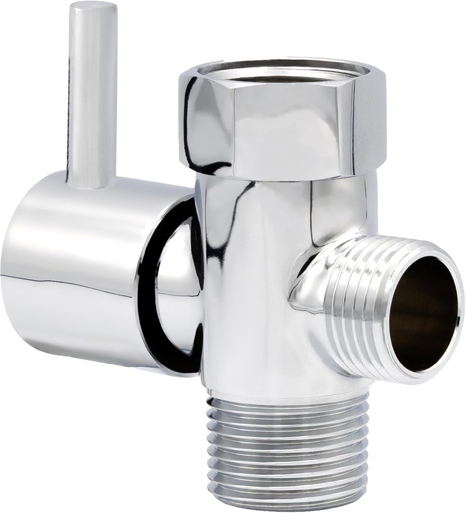 LUXE Bidet 7/8" x 7/8" x 1/2" Shut-Off Valve T-Adapter for Bidets, Only Compatible with NEO Series Bidet Attachments (Original Lever, Chrome Finish)
