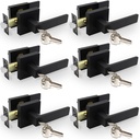 Privacy Door Levers, 6 Pack Matte Black Door Handles Heavy Duty with Lock and Key,for Bedroom, Bathroom and Rooms,Reversible for Left and Right