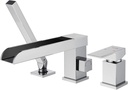 Waterfall Roman Tub Faucets Deck Mount Chrome Bathtub Faucets Brass Tub Filler Bathroom Faucets with Hand Shower