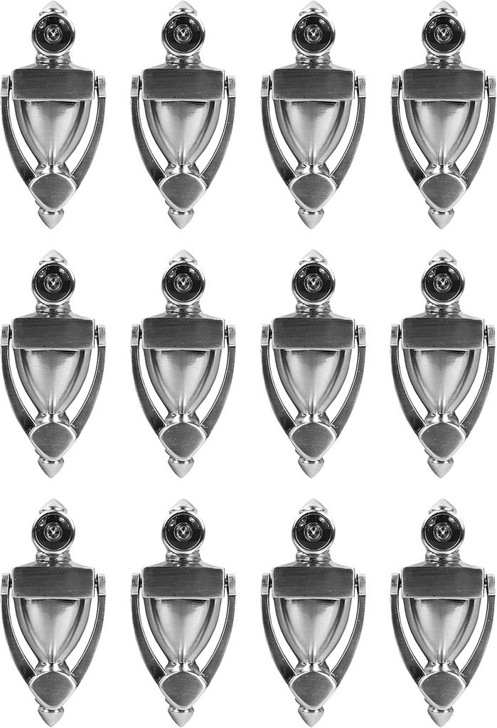 Set of 12 Metal Door Knockers with Viewer - 180 Degree Fish Eye View - Easy to Install - Hardware Included - Instantly Add Value to Your Home (12, Polished Nickel)