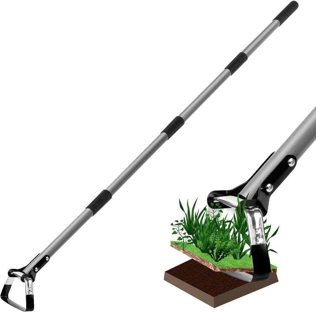 Walensee Action Hoe for Weeding Stirrup Hoe Tools for Garden Hula-Ho with Adjustable 36-66 Inch Scuffle Loop Hoe Gardening Weeder Cultivator Durable Handle Weeding Rake with Cushioned Grip