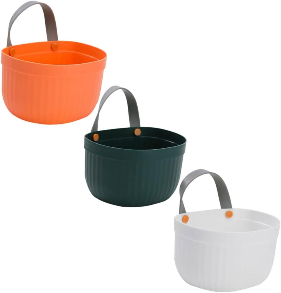 OUNONA 3Pcs Wall Hanging Storage Basket Versatile Kitchen Organizer for Fruits and Veggies Elegant Design for Bathroom and Kitchen Use Space Saving Hanging Baskets